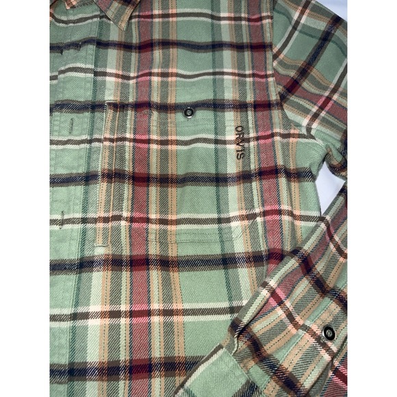 Orvis Other - Orvis Flannel Green Red Brown Plaid Classic Men's Medium Heavyweight Pockets